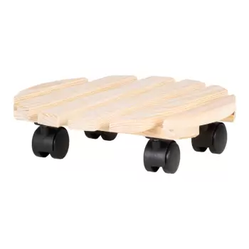 Suport din lemn cu roti pentru ghivece Esschert Design Nature, o 29 cm imagine