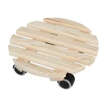 Suport din lemn cu roti pentru ghivece Esschert Design, o 28,7 cm imagine