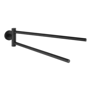 Suport dublu de perete pentru prosoape din otel inoxidabil Wenko Bosio Rail, negru imagine