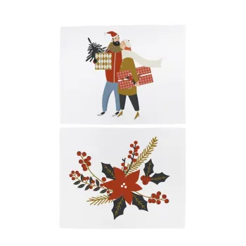 Suport pentru farfurii 2 buc. din material textil 35x45 cm cu model de Craciun Christmas Star - Butter Kings imagine