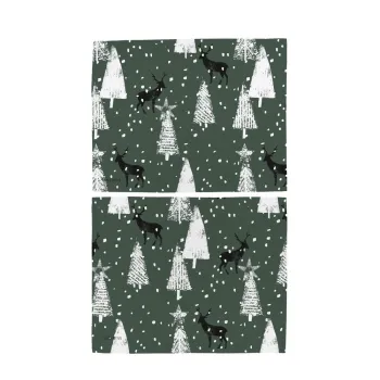 Suport pentru farfurii 2 buc. din material textil 35x45 cm cu model de Craciun Deer in the Forest - Butter Kings imagine