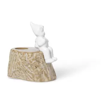Suport pentru lumanari de Craciun din portelan si gresie Kahler Design, lungime 9 cm imagine