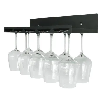 Suport pentru pahare de vin negru de montat pe perete din metal aEURLeopold Vienna imagine