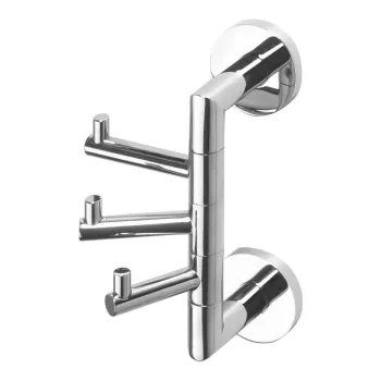 Suport pentru prosoape argintiu lucios de montat pe perete din alama X-Round - Sapho imagine