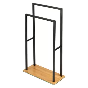 Suport pentru prosoape cu baza din bambus Wenko, negru imagine