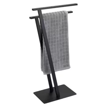 Suport pentru prosoape din otel inoxidabil Wenko Lirio, negru imagine