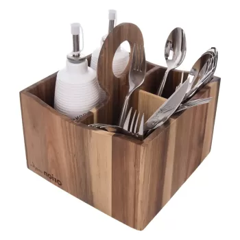 Suport pentru ustensile de bucatarie din lemn Wooden - Orion imagine