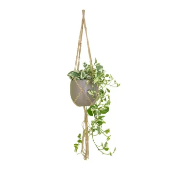 Suport suspendat pentru ghiveci de flori din material textil o 13 cm (inaltime 100 cm) Macrame - Artevasi imagine