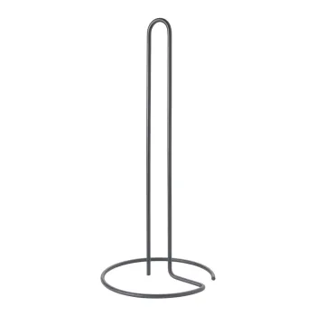 Suport vertical pentru prosoape de bucatarie din hartie negru mat din otel o 14 cm Lava - Metaltex imagine