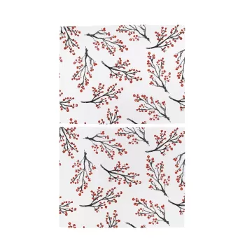 Suporturi de farfurii din tesatura cu model de Craciun in set de 2 45x35 cm Rowan Berries - Butter Kings imagine