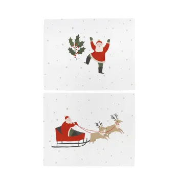 Suporturi pentru farfurii 2 buc. din material textil 35x47 cm cu model de Craciun Happy Santa - Butter Kings imagine