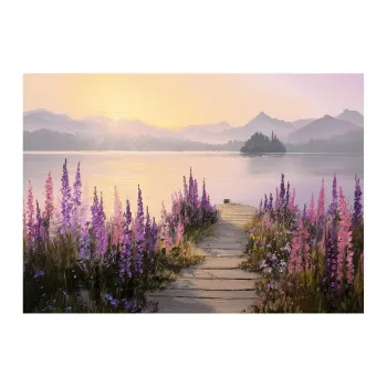 Tablou 113x85 cm Lupine Shore - Styler imagine