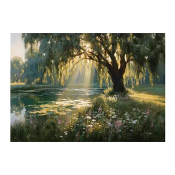 Tablou 113x85 cm Sunlit Willow - Styler imagine