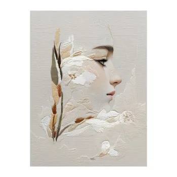 Tablou 60x80 cm Stitched Bloom - Styler imagine