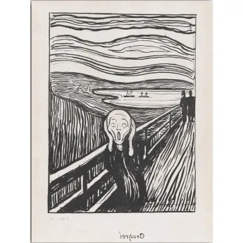 Tablou 70x100 cm Edvard Munch Sketch - Wallity imagine