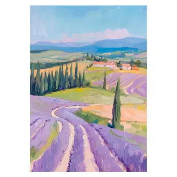 Tablou 70x100 cm Purple Fields - Styler imagine