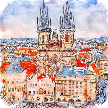 Tablou 90x90 cm Prague - Fedkolor imagine