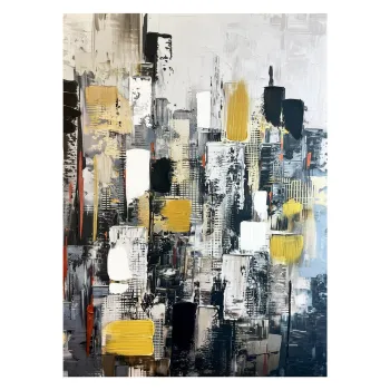 Tablou cu detalii pictate manual 70x100 cm Cityscape - Styler imagine