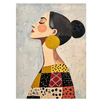 Tablou cu detalii pictate manual 70x100 cm Mae - Styler imagine