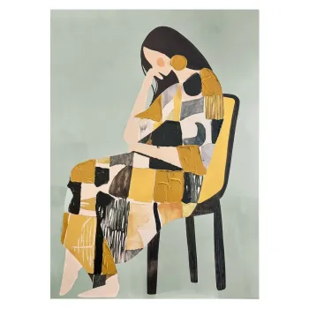 Tablou cu detalii pictate manual 70x100 cm Penelope - Styler imagine