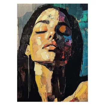 Tablou cu detalii pictate manual 70x100 cm Vivian - Styler imagine