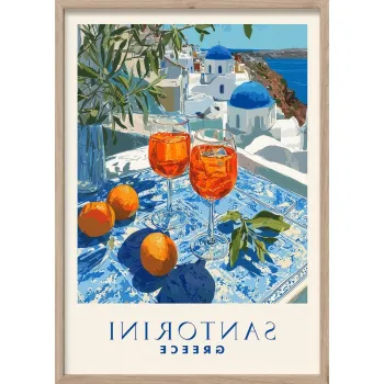 Tablou cu rama imprimat 50x70 cm Santorini - Styler imagine