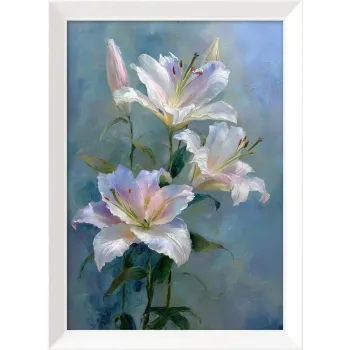 Tablou cu rama imprimat 56x75 cm Lilies - Styler imagine
