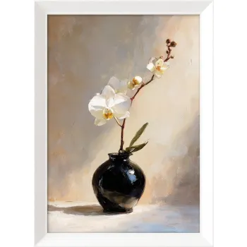 Tablou cu rama imprimat 56x75 cm White Orchid - Styler imagine