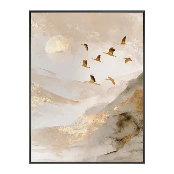 Tablou cu rama imprimat 60x80 cm Golden Peaks II - Styler imagine