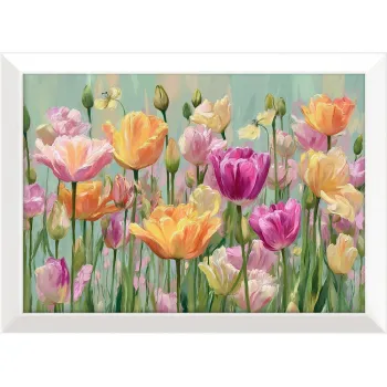 Tablou cu rama imprimat 75x56 cm Spring Tulip - Styler imagine