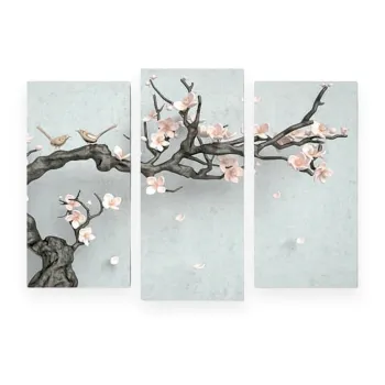 Tablou din 3 piese Sakura - Wallity imagine