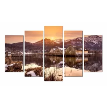 Tablou din 5 piese Winter Sunset - Wallity imagine