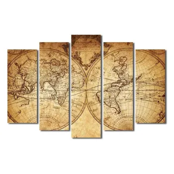 Tablou din mai multe piese Big Map Of The World, 105 x 70 cm imagine