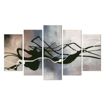 Tablou din mai multe piese Black Lines, 110 x 60 cm imagine