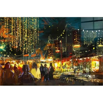 Tablou din sticla 100x70 cm City Street - Wallity imagine