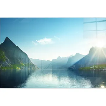 Tablou din sticla 100x70 cm Fjord - Wallity imagine