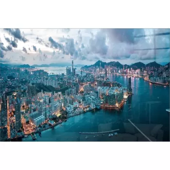 Tablou din sticla 100x70 cm Hongkong - Wallity imagine