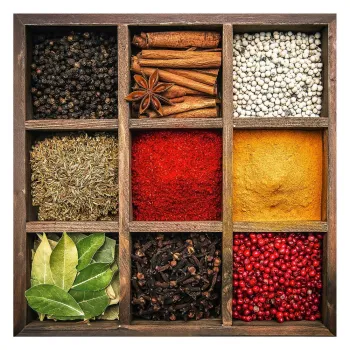 Tablou din sticla 30x30 cm Spices Box - Styler imagine