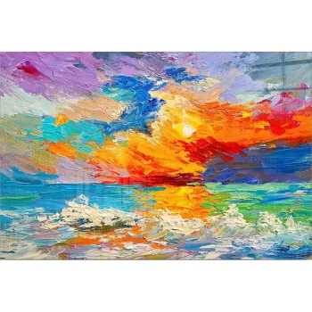 Tablou din sticla 70x50 cm Abstract Sunset - Wallity imagine