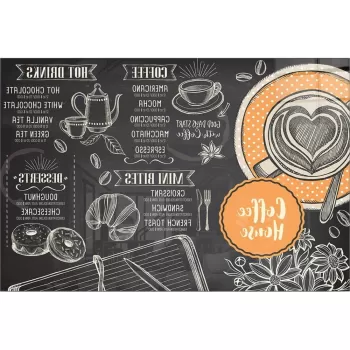 Tablou din sticla 70x50 cm Coffee House - Wallity imagine