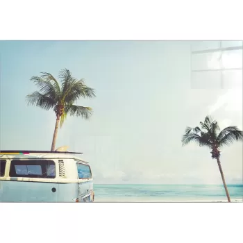 Tablou din sticla 70x50 cm Surf Van - Wallity imagine