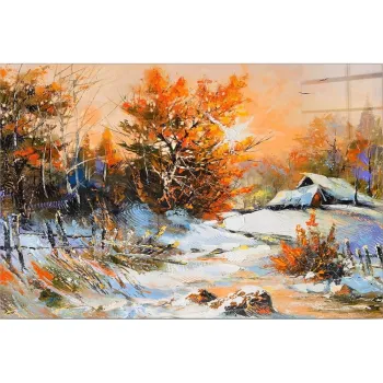 Tablou din sticla 70x50 cm Winter - Wallity imagine