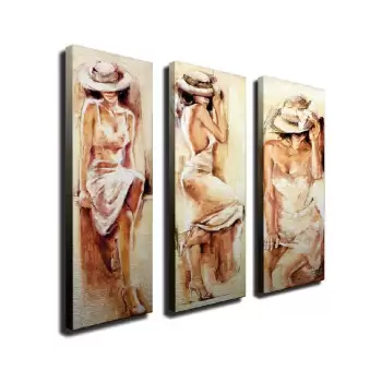 Tablou pe panza din 3 piese Romantic Mood imagine