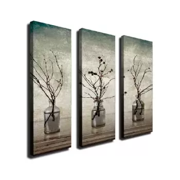 Tablou pe panza din 3 piese Vases imagine