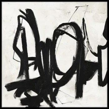 Tablou pictat manual 100x100 cm Playblack 2 - Malerifabrikken imagine