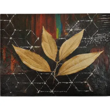 Tablou pictat manual 100x70 cm Leaf - Wallity imagine