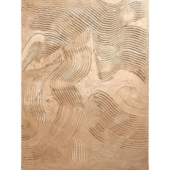 Tablou pictat manual 88x118 cm Metallic Brown - Malerifabrikken imagine