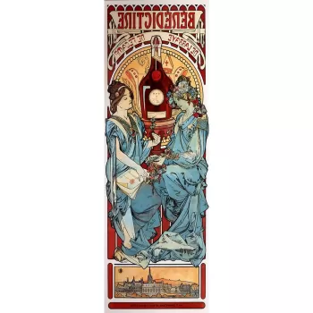 Tablou - reproducere 30x90 cm Benedictine, Alfons Mucha - Fedkolor imagine