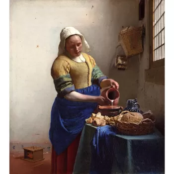 Tablou - reproducere 45x60 cm The Milkmaid, Jan Vermeer - Fedkolor imagine
