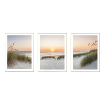 Tablouri 3 buc. 30x40 cm Sunrise on the Beach - knor imagine